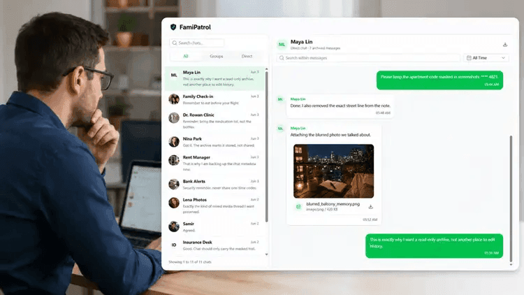 Authorized WhatsApp activity monitoring dashboard